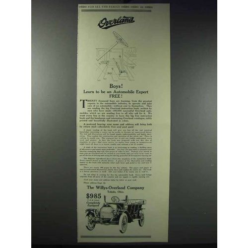 1913 Willys-Overland Cars Ad - Be Automobile Expert
