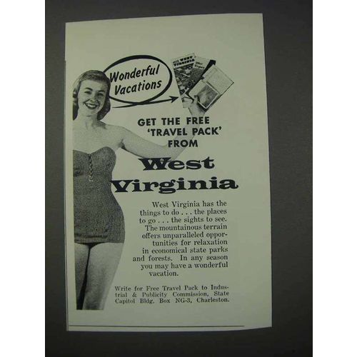 1959 West Virginia Tourism Ad - Wonderful Vacations