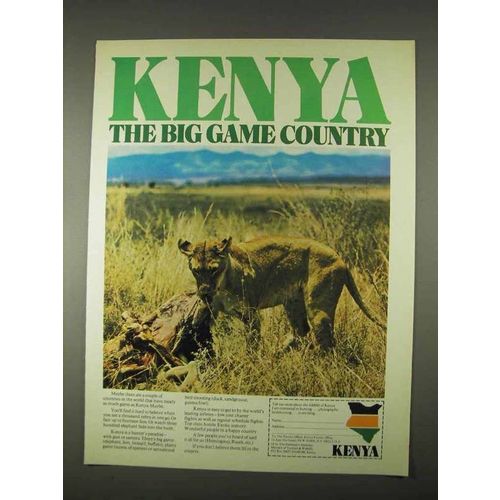 1974 Kenya Tourism Ad - The Big Game Country