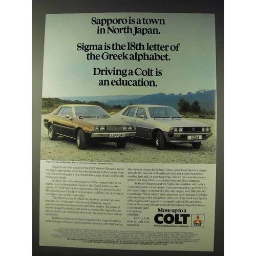 1980 Mitsubishi Colt Sapporo, Sigma Car Ad
