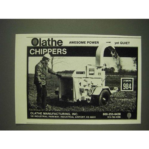 1985 Olathe Model 984 Chipper Ad - Awesome power yet quiet