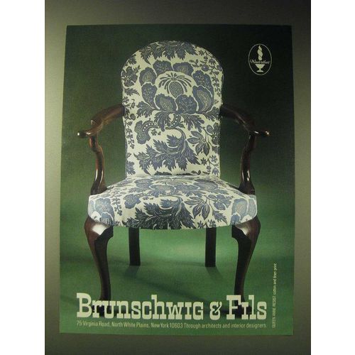 1989 Brunschwig & Fils Queen Anne Resist Fabric Ad