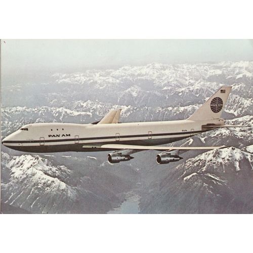 Aviation Postcard Pan Am Boeing 747 Aircraft 747-100 Jumbo Jet