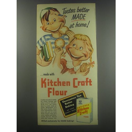 1951 Kitchen Craft Flour Ad - Tastes better made at home