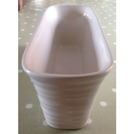12 WHITE CERAMIC TROUGH FLOWER TUB POT PLANTER CONTAINER / WEDDING FAVOURS