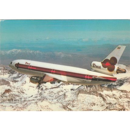 Thai Aircraft Advertising Card for World Airline Fleets 1978 Civil Aircraft Card