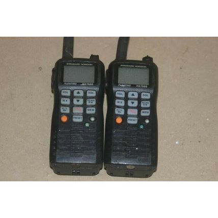 Lot (2) STANDARD HORIZON FLOATING HX750S MARINE VHF RADIO- WATERPROOF+ Light