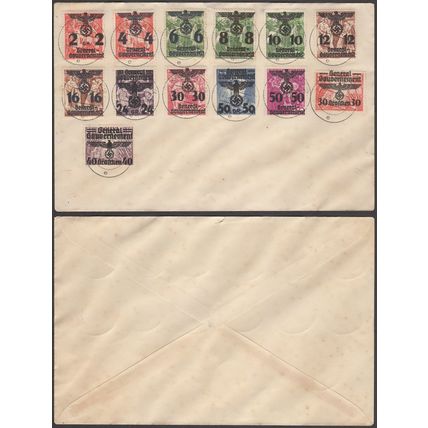Germany 1943, Souvenir Generalgouvernement Cover w/Mi #15, 17-24, 30-31, 33-34