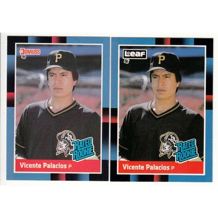 TWO Vicente Palacios Rated Rookie baseball cards 1988 Donruss & Leaf #45