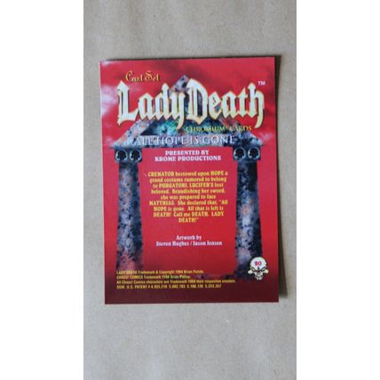 Lady Death All-Chromium Base trading Card # 20 (C) 1994 Chaos Krome comics