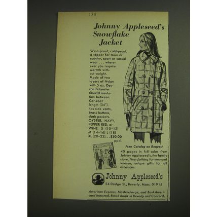 1974 Johnny Appleseed's Snowflake Jacket Advertisement