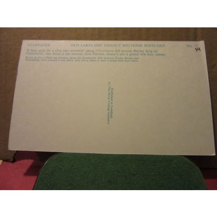 ULLSWATER, CUMBRIA unused postcard LAKELAND DIALECT CARD