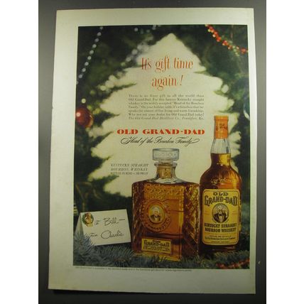 1952 Old Grand-Dad Bourbon Ad - It's gift time again
