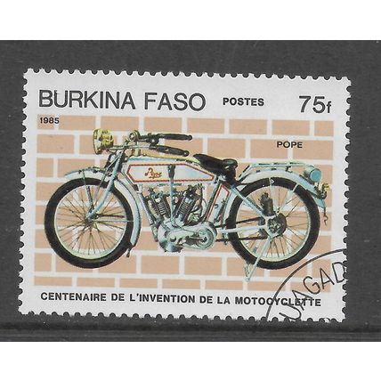 BURKINA FASO 1985 75F POPE MOTOR CYCLE SG 767 FINE USED