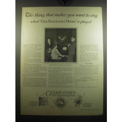 1926 Gulbransen Piano Ad - The thing that makes you want to sing