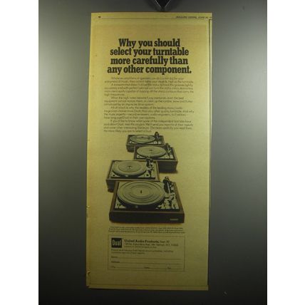 1975 Dual Turntables Ad - Why you should select your turntable more carefully