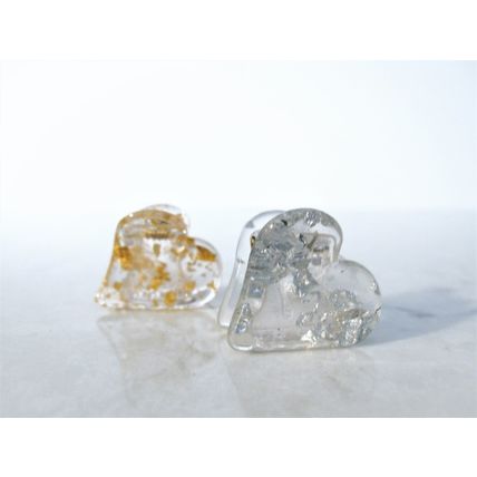Small mini clear gold or silver heart shaped hair claw clip