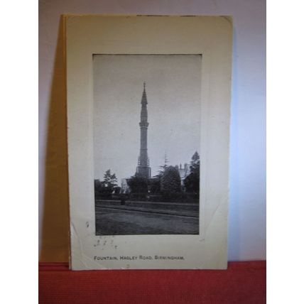 FOUNTAIN, HAGLEY ROAD, BIRMINGHAM, WARWICKSHIRE used antique postcard 1913 pm =
