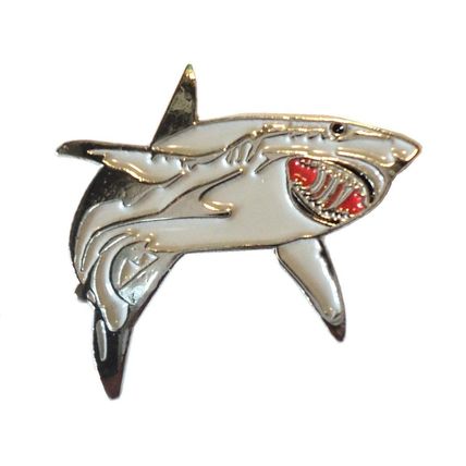 Great White Shark Fish Angling Fisherman Angler Enamel Pin Badge Brooch NEW