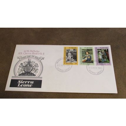 1986 Sierra Leone FDC Cover -Queen Elizabeth 60th Birthday - Royal Interest