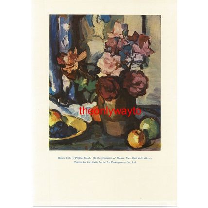 Roses, S J Peploe, Book Illustration (Print), 1931