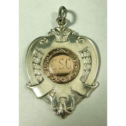 Antique Solid Sterling Silver Pocket Watch Fob Medal Scouting Swimming Champ