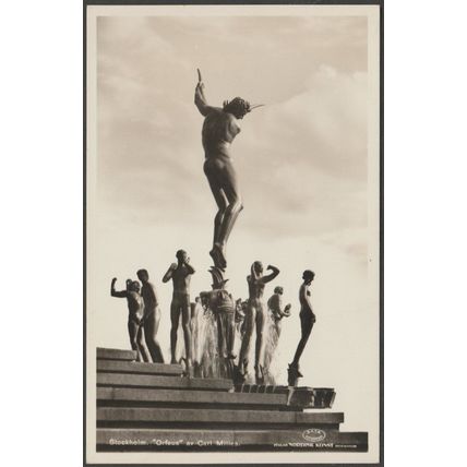Orfeus av Carl Milles, Stockholm, c.1940s - Nordisk Konst Foto Vykort