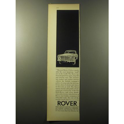 1960 Rover 3-Litre Car Advertisement