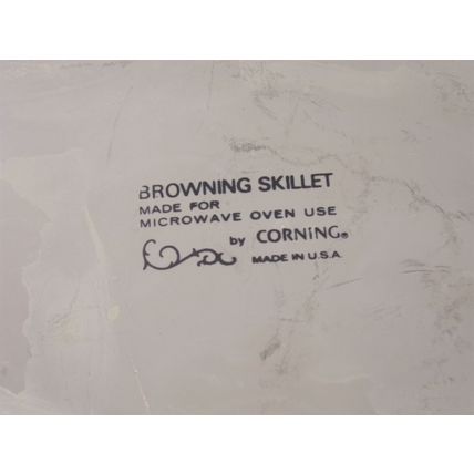 Corning Blue Filligree Scroll Browning Skillet Microwave Casserole