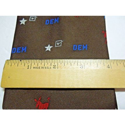 Vintage Bronzini Polyester Democrat Tie Donkey Political Novelty Necktie 1970's