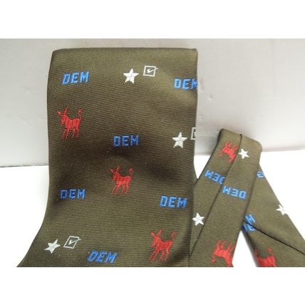 Vintage Bronzini Polyester Democrat Tie Donkey Political Novelty Necktie 1970's