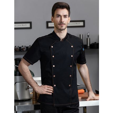 Mens Womens Moisture-wicking Chef Uniform Tops Restaurant Cooking Shirt