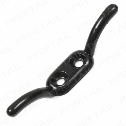 10x - 3"/90mm Black Steel Cleat Hooks Trailer Boat RIB Landrover ATV Tie Down