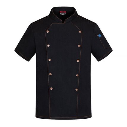 Mens Womens Moisture-wicking Chef Uniform Tops Restaurant Cooking Shirt