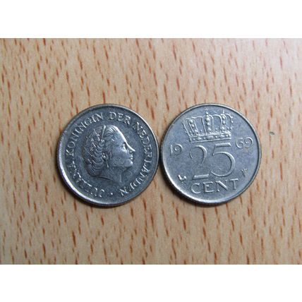 Netherlands 1969 25 Cents Coin