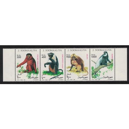 Somalia Monkeys 4v Strip 1994 MNH MI#520-523