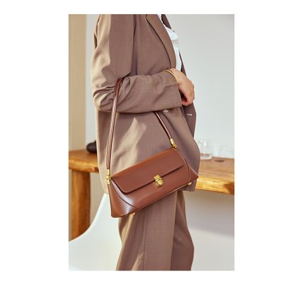 Genuine Leather Women Tote Bag Handbags Brown