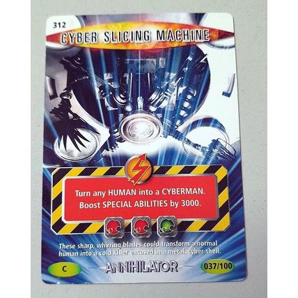 DOCTOR WHO : BATTLES IN TIME TRADING CARD : CYBER SLICING MACHINE : CARD # 312 *