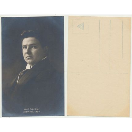 Karl Schröder Tenor 1910-1922 Postcard early 20th C. NBC 3 off