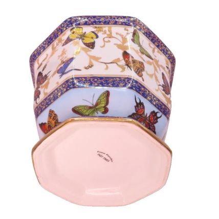 Butterfly Plant Pot with Gold Rim Porcelain 15 CM Past Times Home Decor Gift