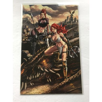 2020 Dynamite Comics Red Sonja Age of Chaos Crees Virgin Variant #3 Signed