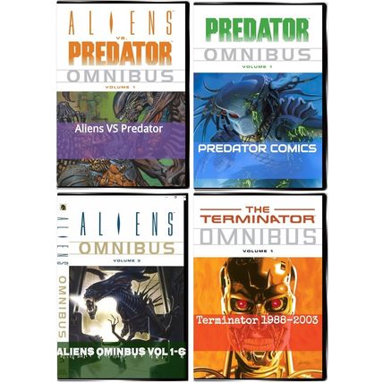 4 ARCHIVAL DVD ROMS COMICS Aliens Terminator Predator and Aliens vs Predator