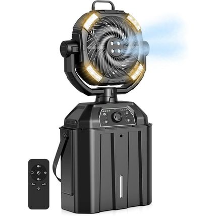 Misting Fan Portable 6L Bucket 20000Mah Rechargeable Camping Fan with LED Light