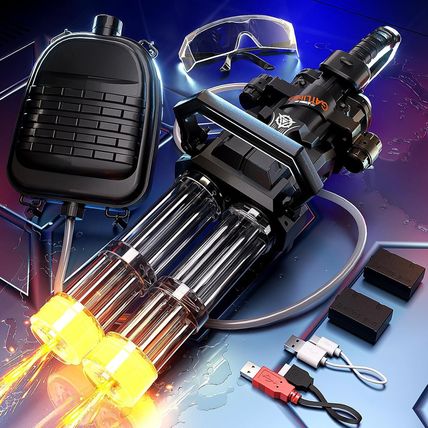 Gatling Electric Water Gun for Adults, New Double Barrel Squirt Gun with Rotatin