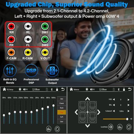 Upgrade Wireless] 7" Double Din Car Radio with Wireless Apple Carplay and Andro