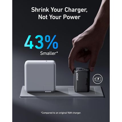 Anker Prime 100W USB C Gan Charger, 3-Port Compact Fast PPS Charger, for Macbook