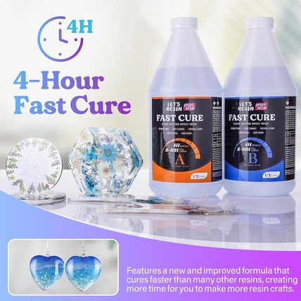 LET'S RESIN EPOXY RESIN Fast Cure Resin Epoxy for Jewelry,1 Gallon Quick Dry Res