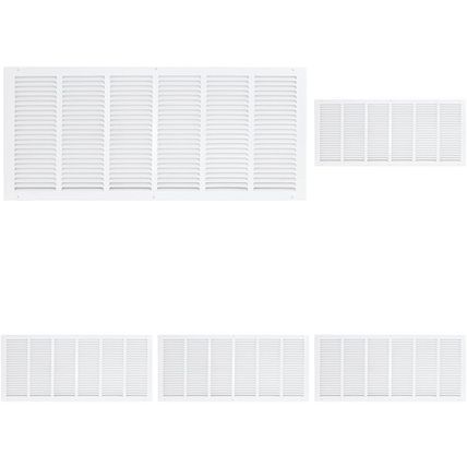 EZ-FLO 30 X 12 Inch White Return Vent Cover for Wall or Ceiling, Solid Steel Gri
