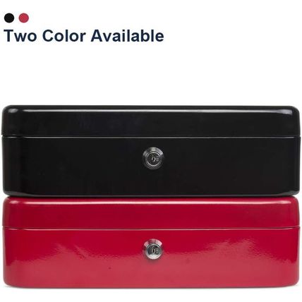 KYODOLED Locking Cash Box with Lock,Money Box with Cash Tray,Lock Safe Box with