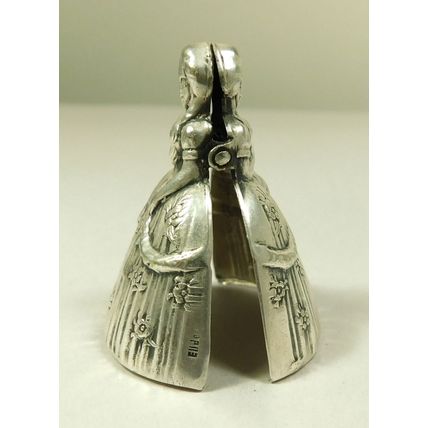 Antique Figural Silver Plated Menu Holder Place Marker Elldee French German DRGM